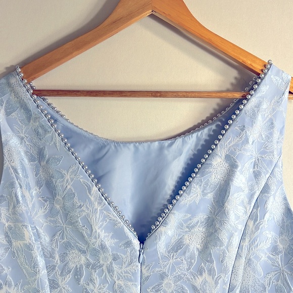 Brand NWT Adrianna Papell Pearl Trimmed Jacquard Dress Size 16 - Picture 9 of 12